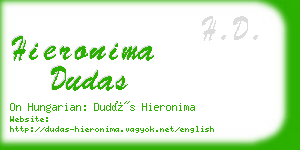 hieronima dudas business card